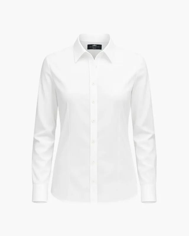 Gloriette Bluse Fein Popeline Weiß Bluse lockerer Schnitt