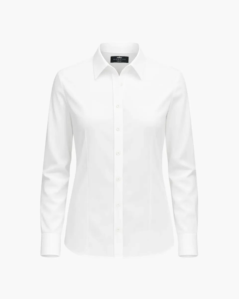 Gloriette Bluse Fein Popeline Weiß Bluse lockerer Schnitt