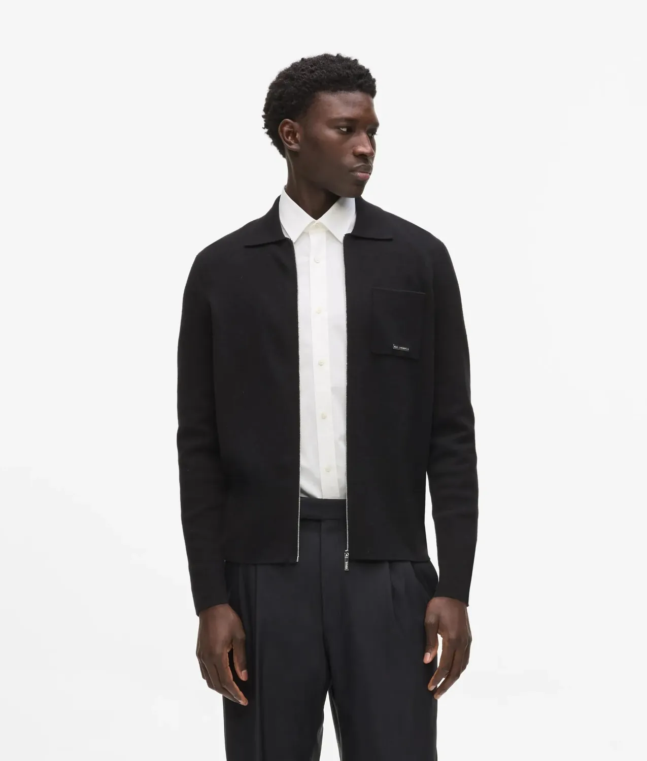 Karl Lagerfeld Knit Zip-Jacke Strickjacke mit Kragen