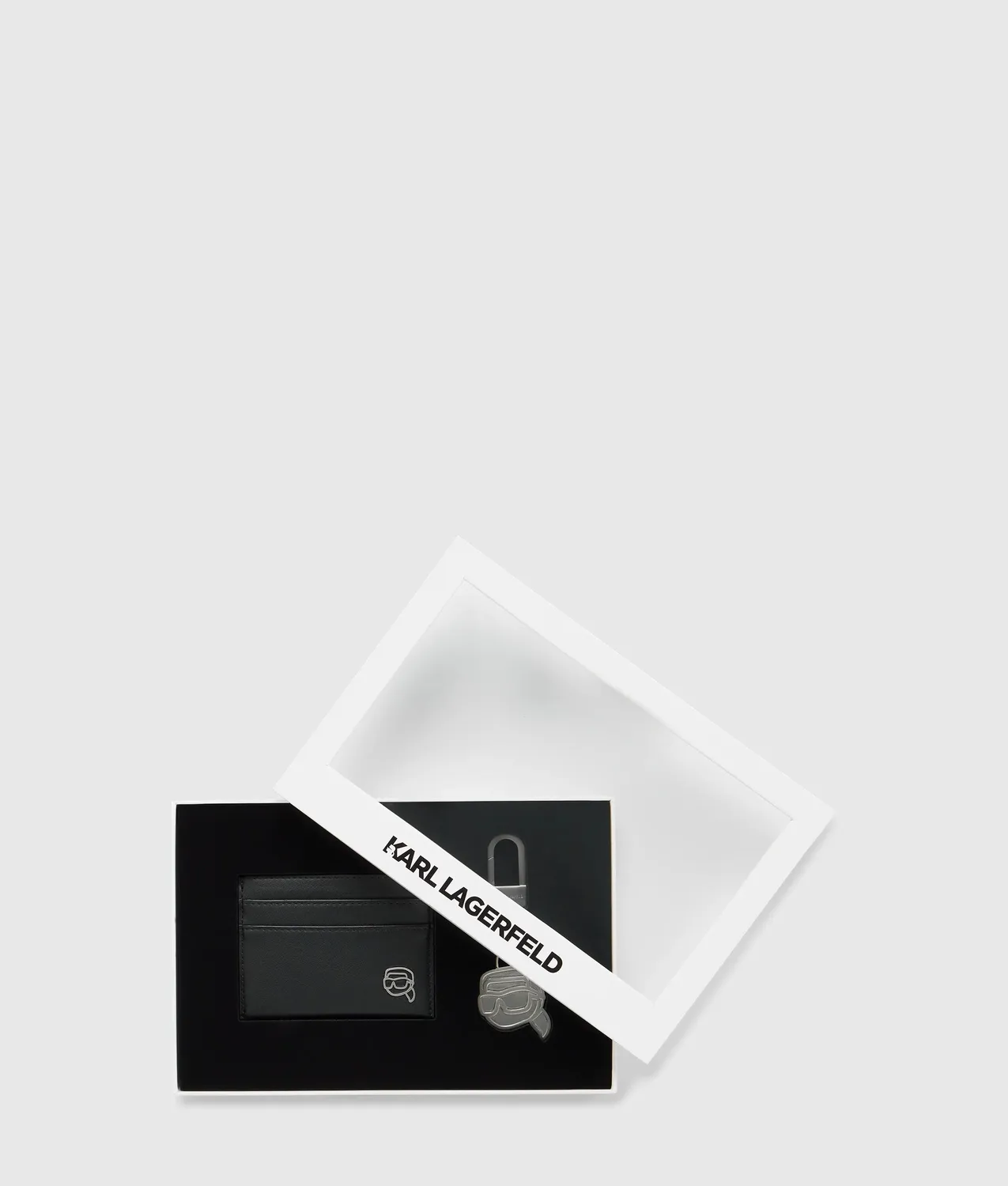 Karl Lagerfeld Ikon Kartenetui Set Schlüsselanhänger