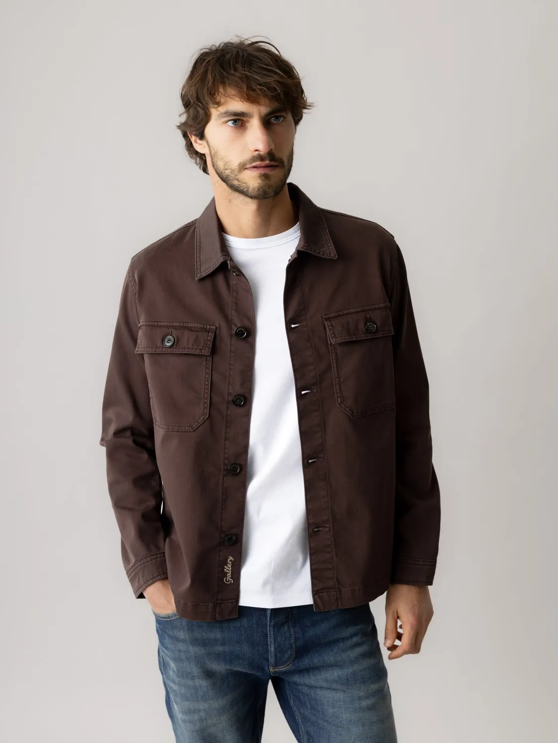 Mos Mosh MMG Matteo Soft Overshirt Black Coffee Baumwolle