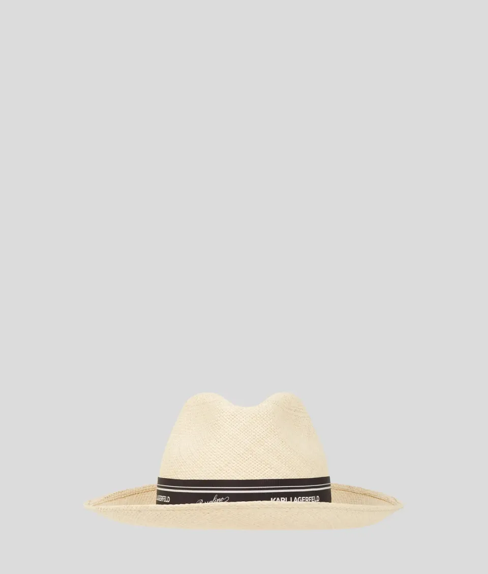 Karl Lagerfeld x Borsalino Panama Strohhut breite Krempe