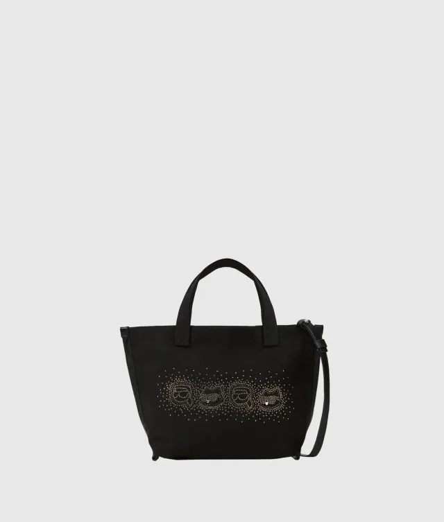 Karl Lagerfeld Ikon Strass Shopper klein schwarz