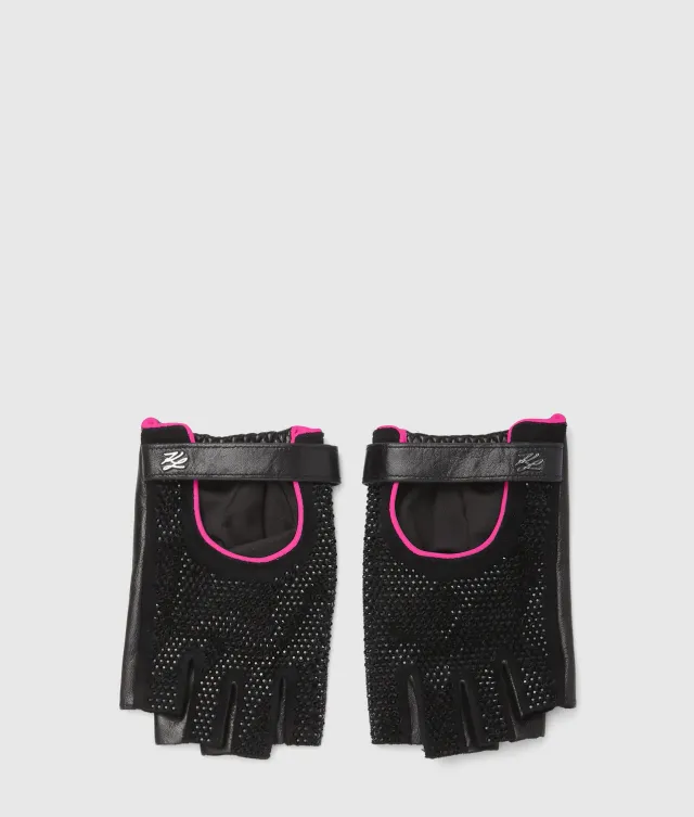 Karl Lagerfeld K/Autograph Handschuhe fingerlos Strass