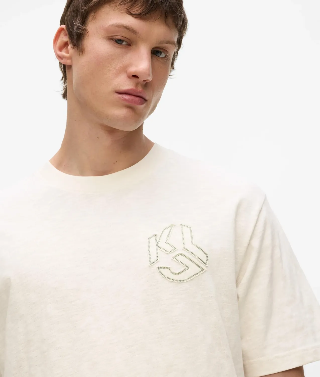 Karl Lagerfeld Jeans Distressed Monogram T-Shirt Boxy
