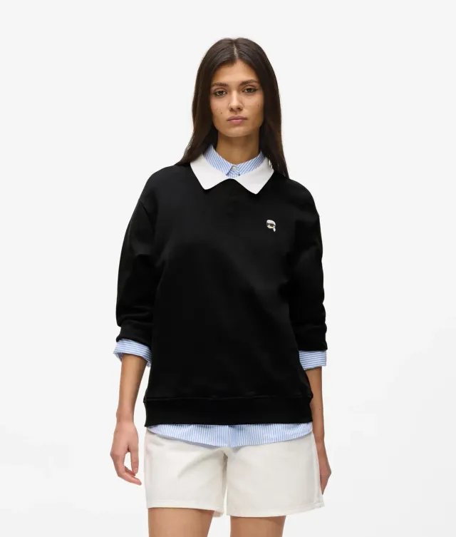 Karl Lagerfeld Ikon Collar Sweatshirt Bio-Baumwolle