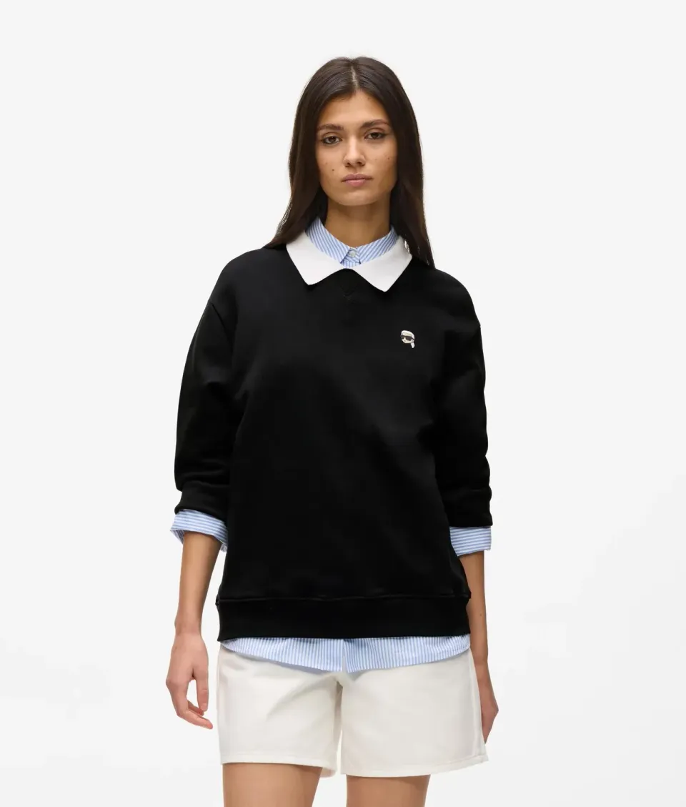Karl Lagerfeld Ikon Collar Sweatshirt Bio-Baumwolle