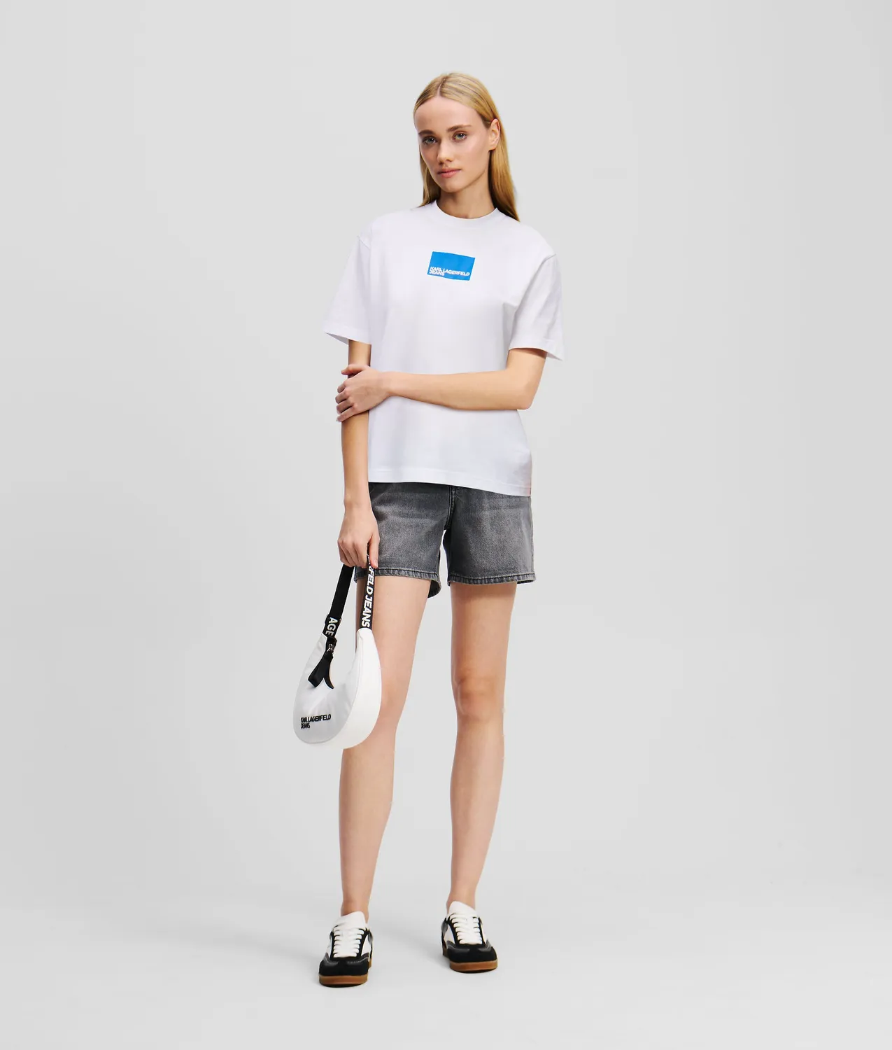 Karl Lagerfeld KLJ Box Logo T-Shirt Baumwolle schwarz