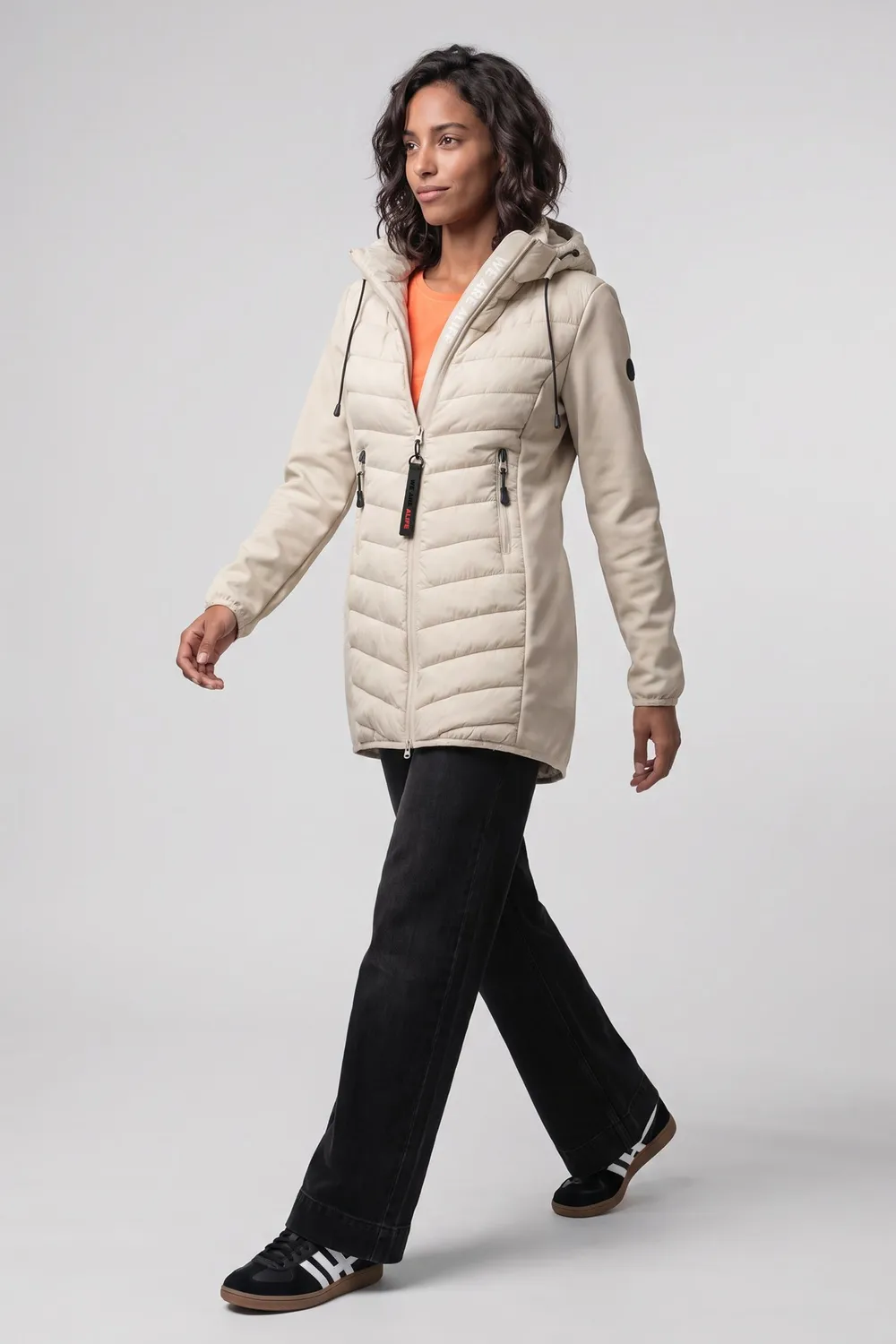 Alife & Kickin YlvaAK A Hybrid Jacke beige lang Damen
