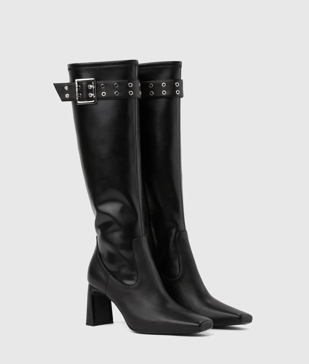 Karl Lagerfeld Kati Kniehohe Stiefel Leder Schnalle