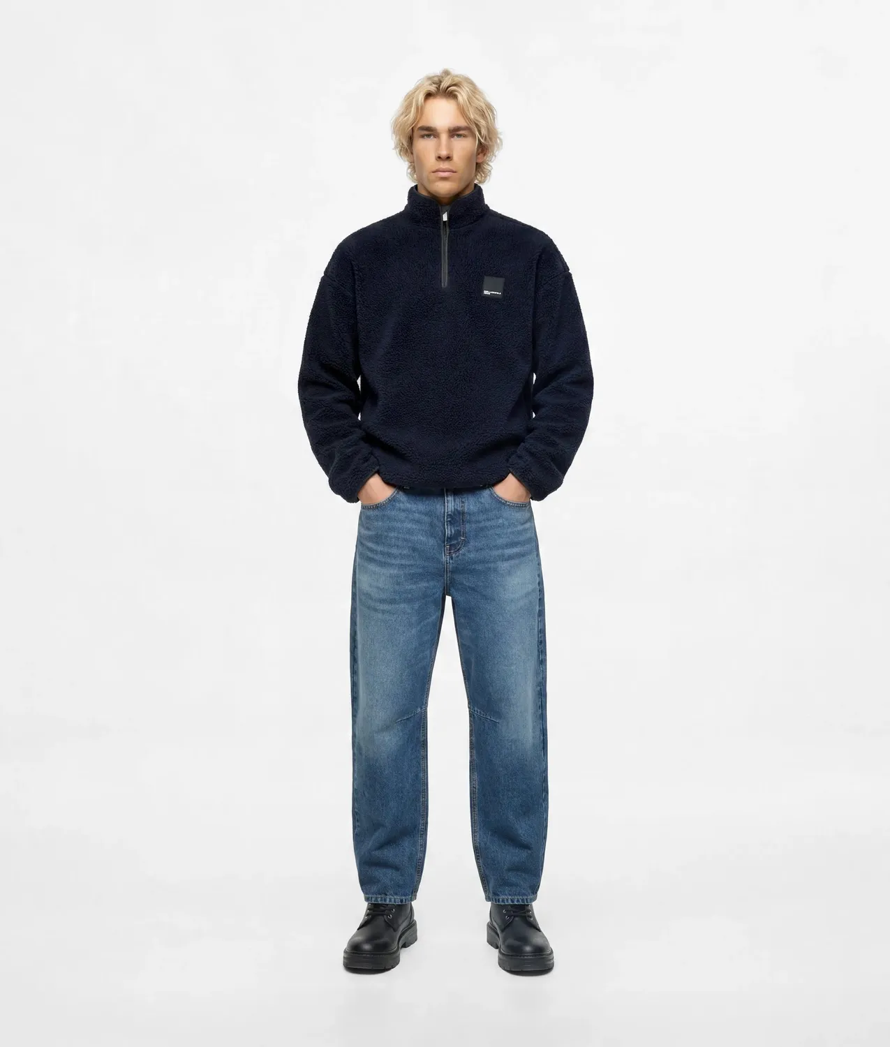 Karl Lagerfeld KL Jeans Barrel-Leg Jeans Vintage Wash Denim