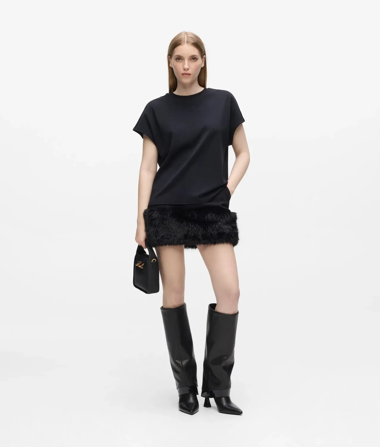 Karl Lagerfeld Capped Sleeve T-Shirt Autograph