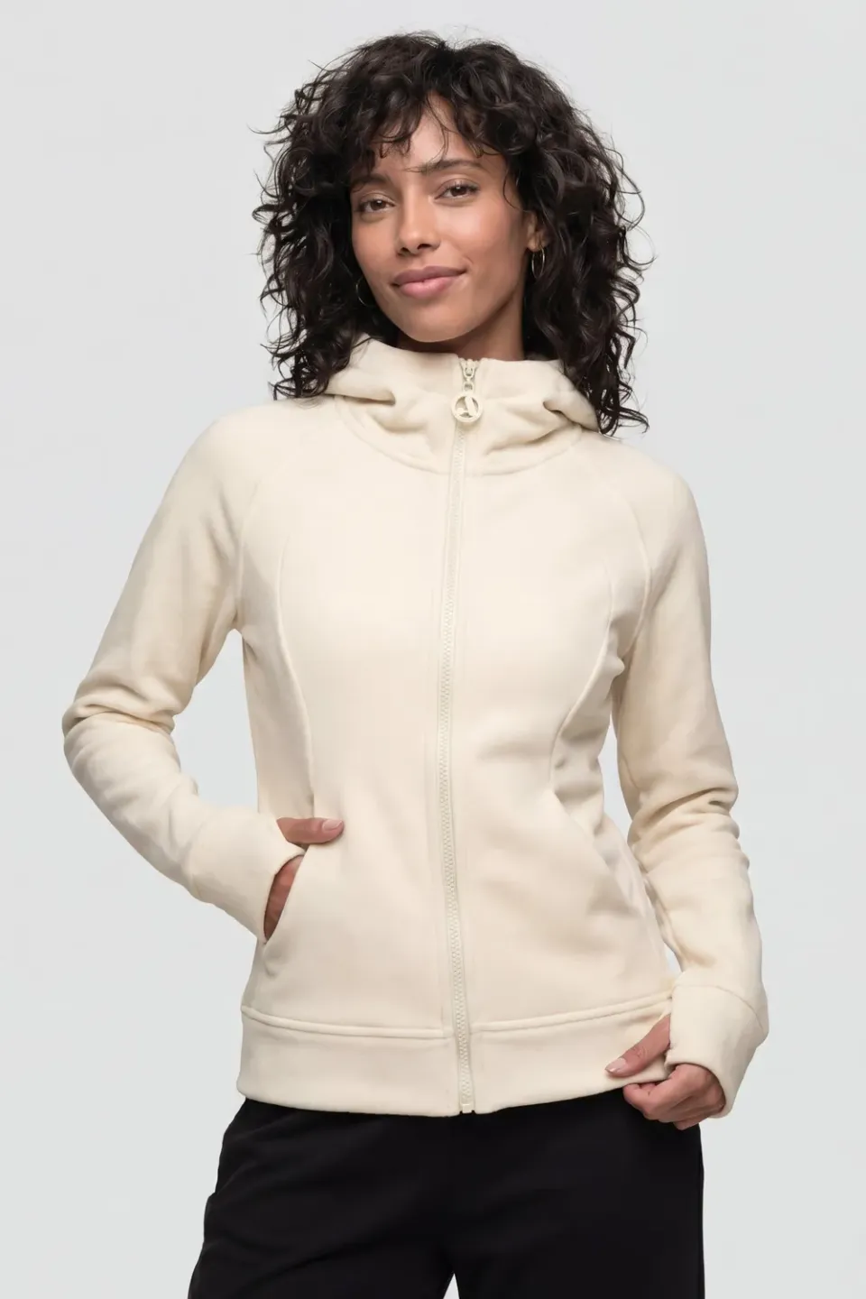 Alife & Kickin AyuAK F Fleecejacke Beige Damen Kapuze