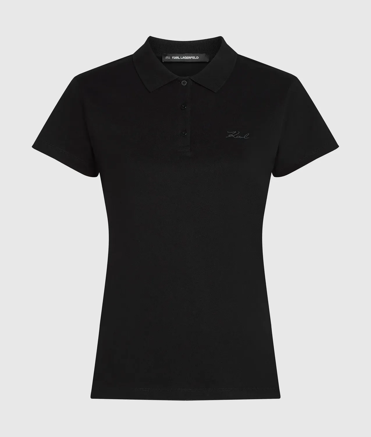 Karl Lagerfeld Signature Piqué Polo Damen Bio-Baumwolle gestickt