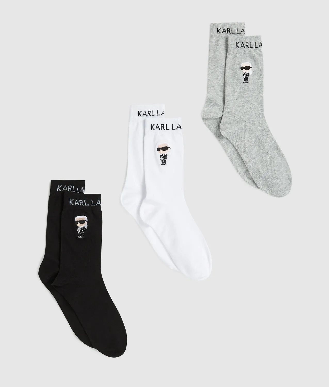 Karl Lagerfeld Ikon Socken 3er-Pack Logo mittellang