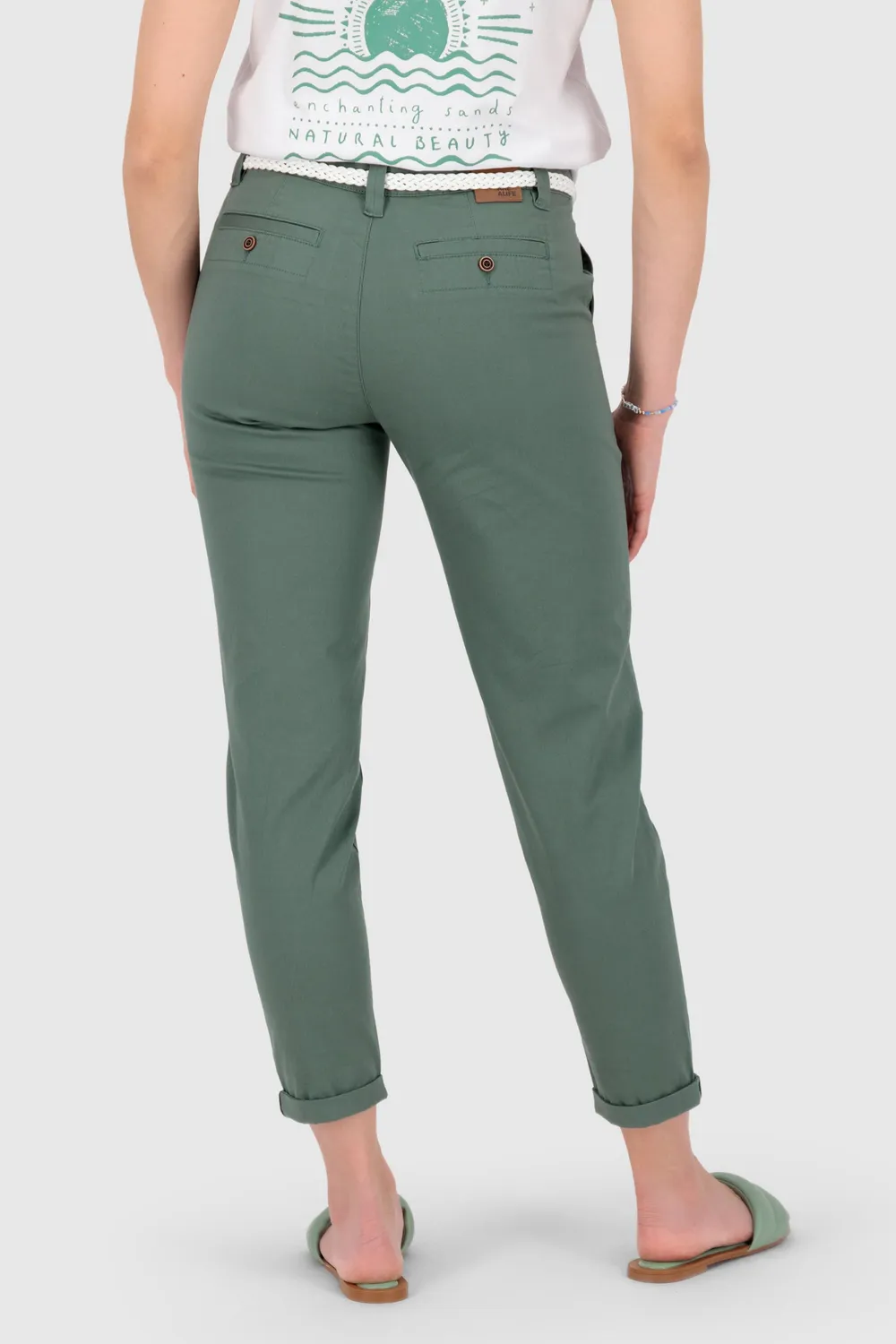 Alife & Kickin HirokoAK A Stoffhose Dunkelgrün Damen