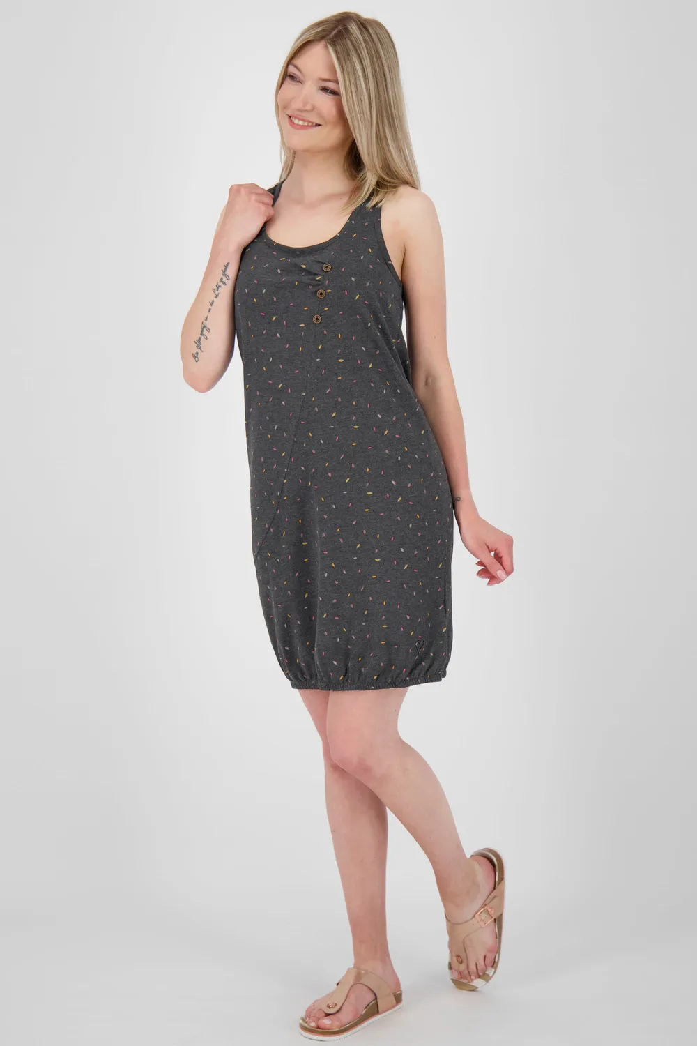 Alife & Kickin CameronAK B Kleid Schwarz Gemustert