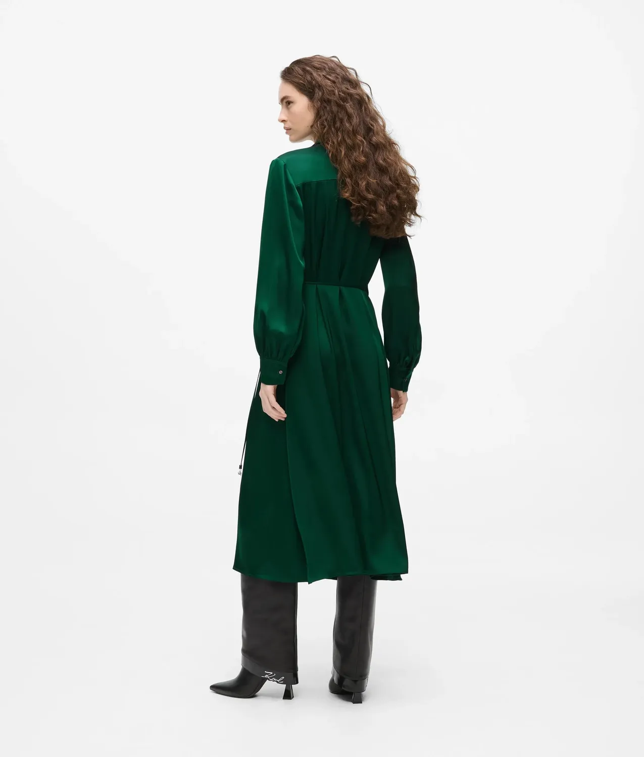 Karl Lagerfeld Satin Wrap Wickelkleid mit Bindegürtel