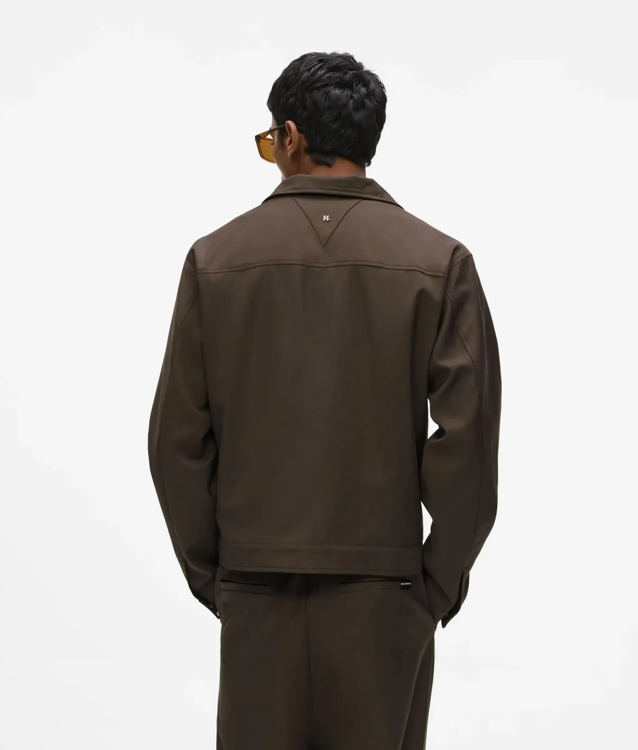 Karl Lagerfeld Jacke Wollmix leicht mit Trichterkragen