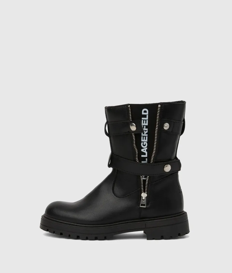 Karl Lagerfeld Girls Biker Boots Leder-Mix halbhoch