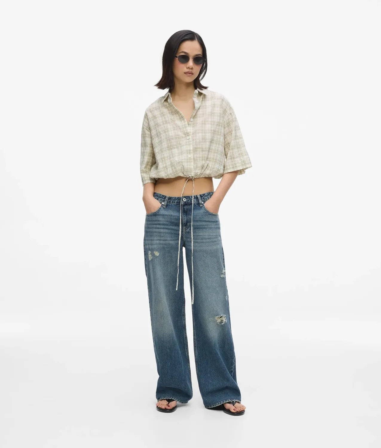 Karl Lagerfeld KL Jeans Distressed Relaxed Jeans Mid-Rise