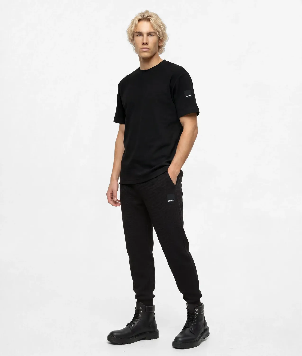 Karl Lagerfeld Jeans Waffle Box Logo T-Shirt