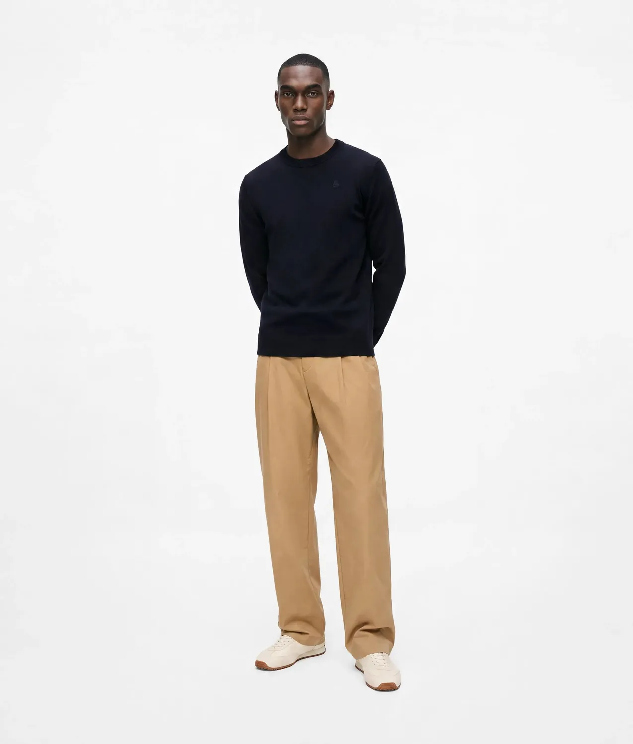 Karl Lagerfeld Wollpullover Rundhals Naturwolle