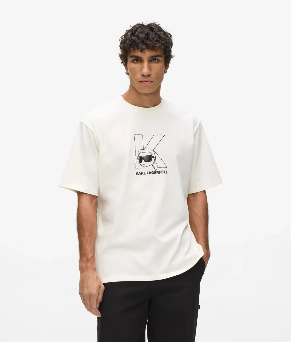 Karl Lagerfeld Ikon K-Initial T-Shirt Bio-Baumwolle