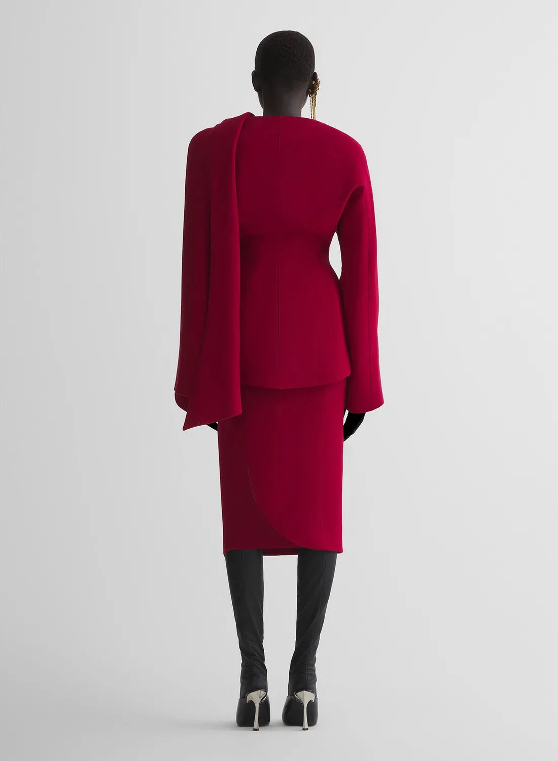 Mugler Re/Edit Chimere Rock Rot Wolle wadenlang