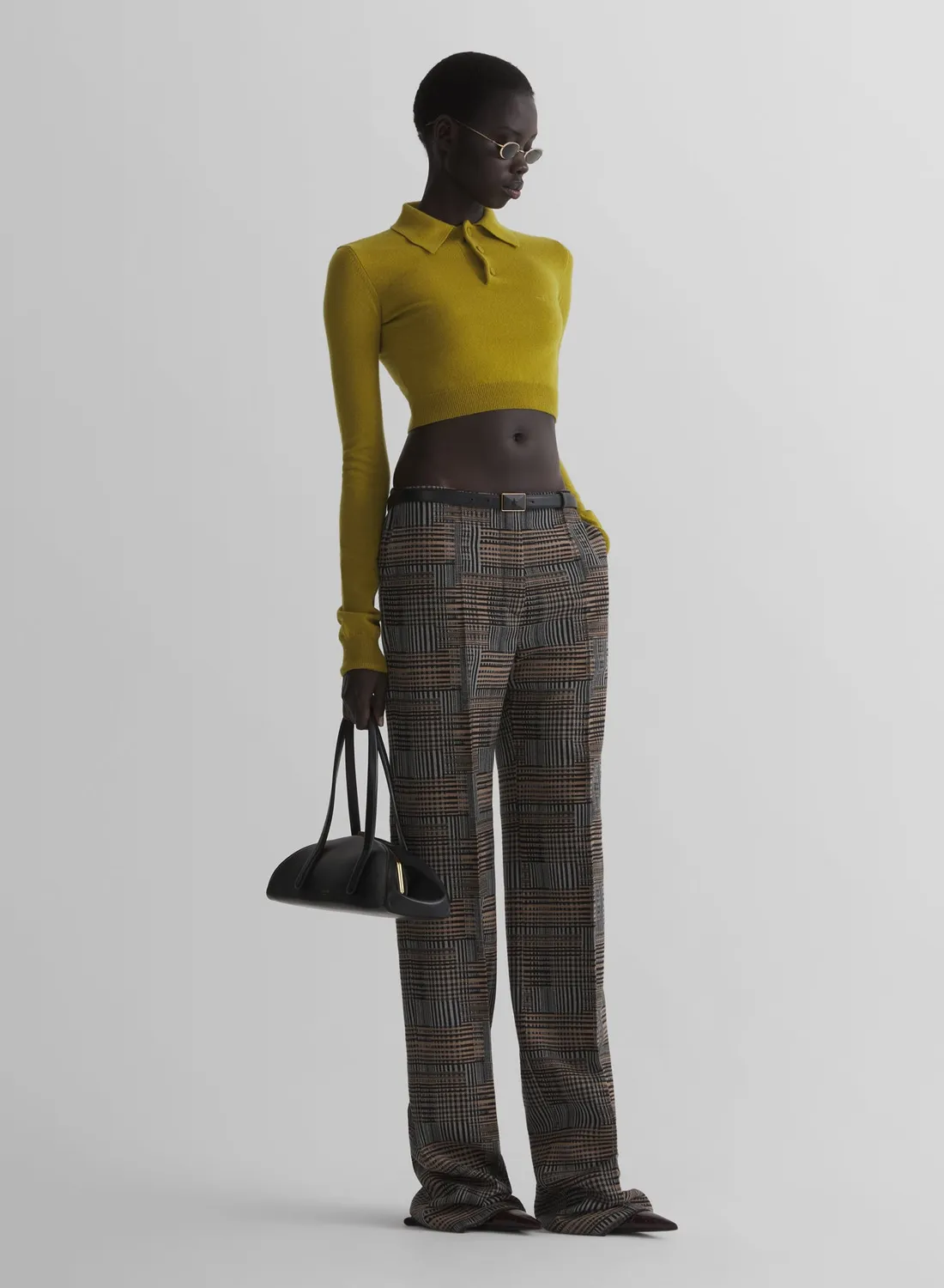 Mugler Moss Cashmere Polo moos Kaschmir cropped