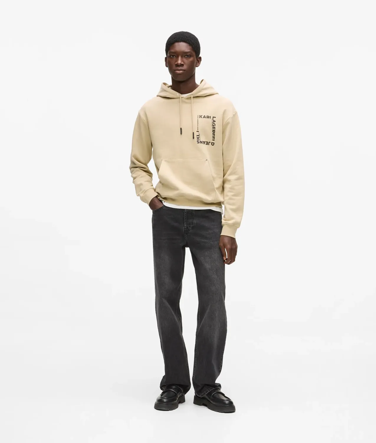 Karl Lagerfeld KL Jeans Frame Logo Hoodie Regular Bio-Baumwolle