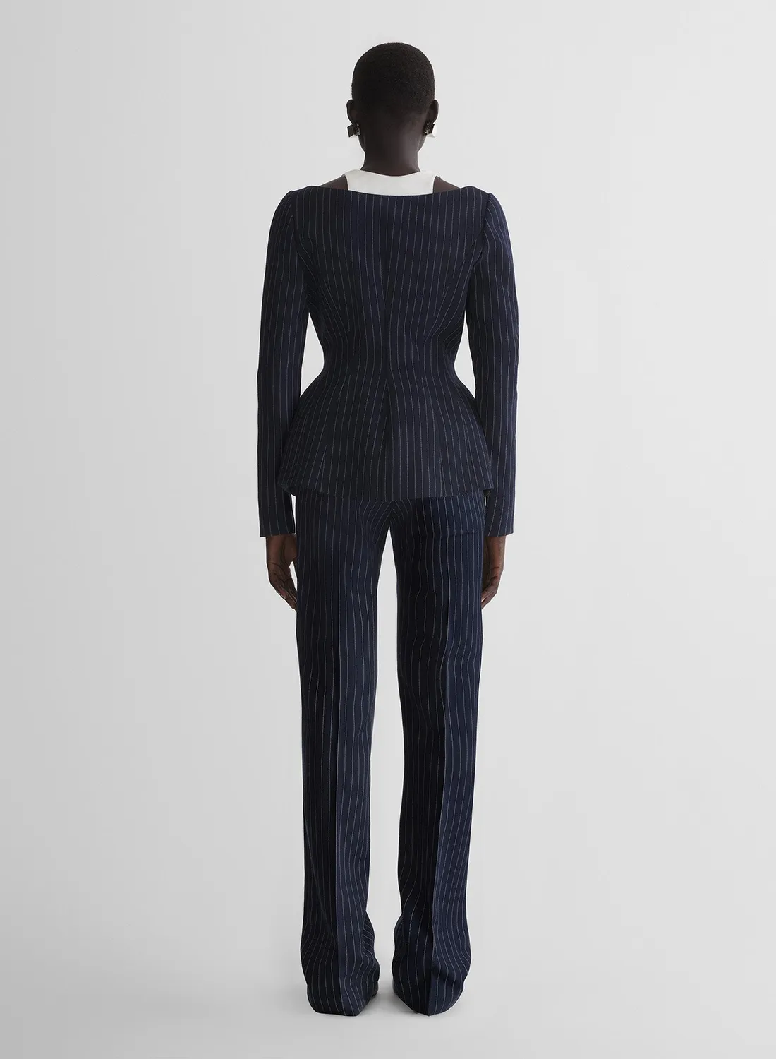 Mugler re/edit les salades Hose Nadelstreifen Wolle