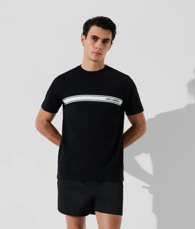 Karl Lagerfeld Logo Beach T-Shirt Bio-Baumwolle Herren