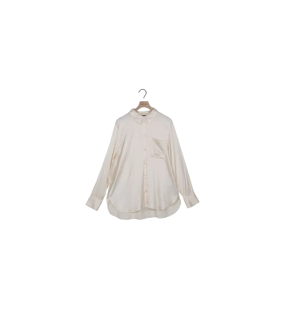 Mos Mosh MMLinda Satin Hemd Sharkskin L relaxed
