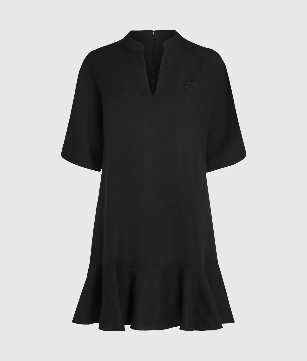 Karl Lagerfeld Shift Dress V-Neck Leinenmix Größe 6