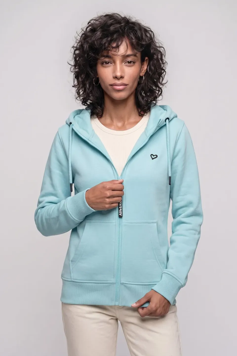 Alife & Kickin BarbaraAK A Kapuzen Sweatjacke Hellblau