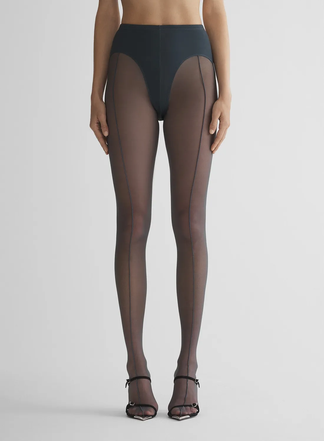Mugler Re/Edit Pantyhose Strumpfhose Grau transparent
