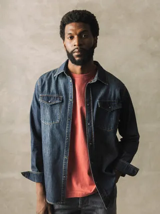 Mos Mosh MMGDavid Jeanshemd Denim Regular Fit Druckknopf