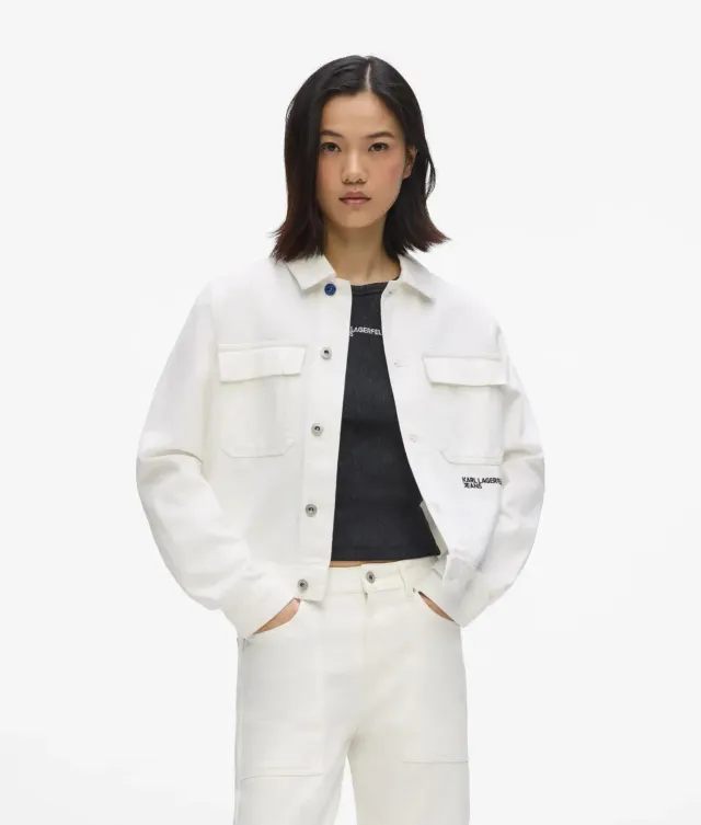 Karl Lagerfeld KL Jeans weiße Jeansjacke Regular