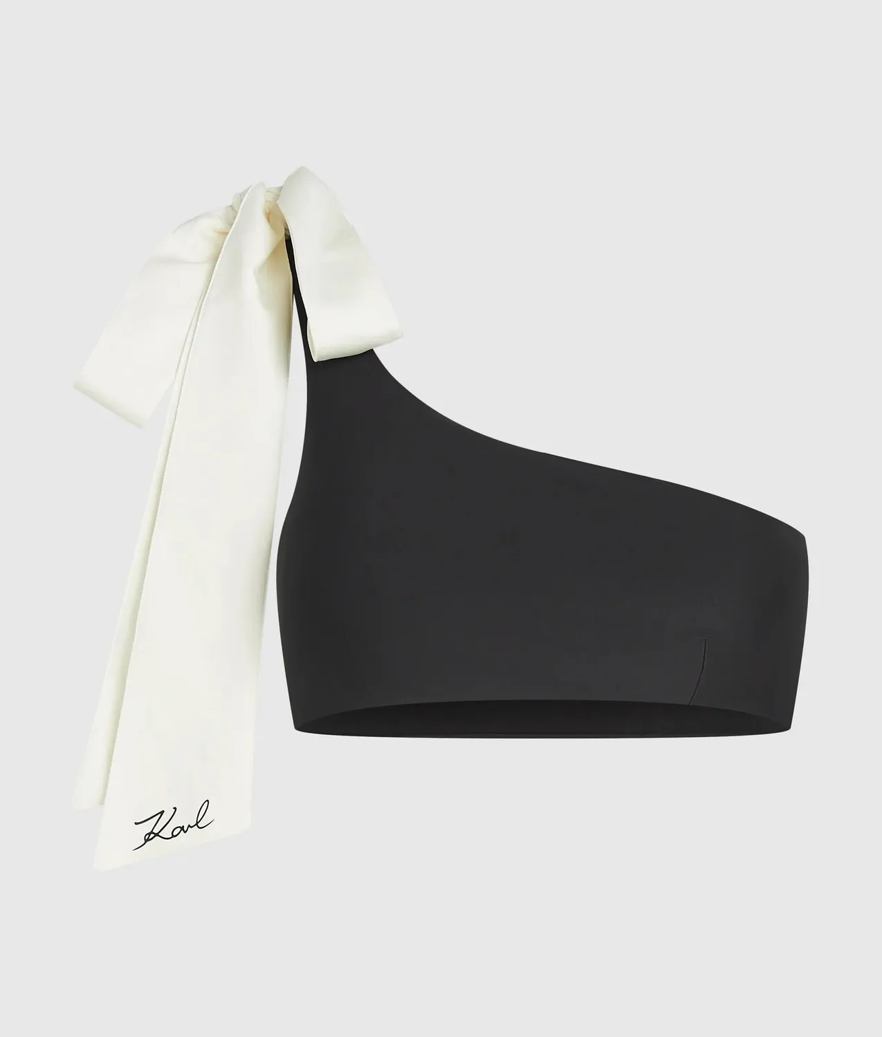 Karl Lagerfeld Signature Bow Bikini-Oberteil One-Shoulder