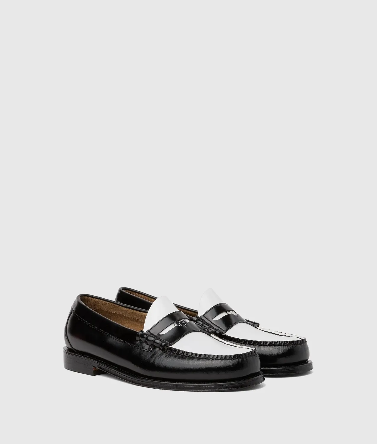Karl Lagerfeld x G.H.Bass Penny Loafer Leder schwarz-weiß