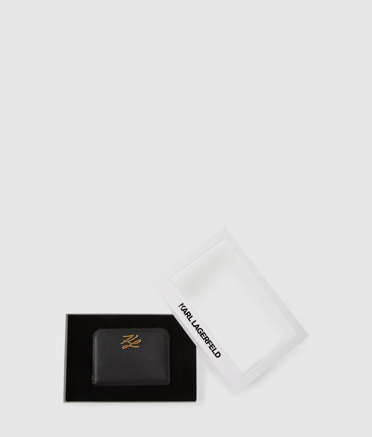 Karl Lagerfeld K/Autograph Zip Wallet Leder schwarz mittel