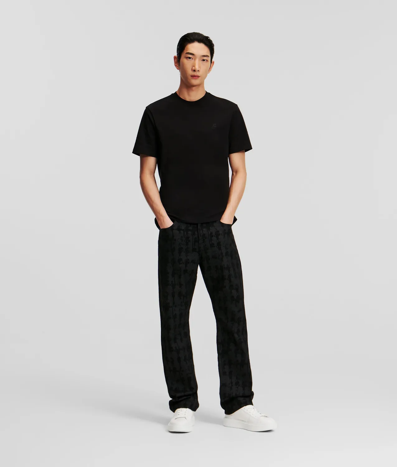 Karl Lagerfeld Ikon Kameo T-Shirt Baumwolle Stickerei