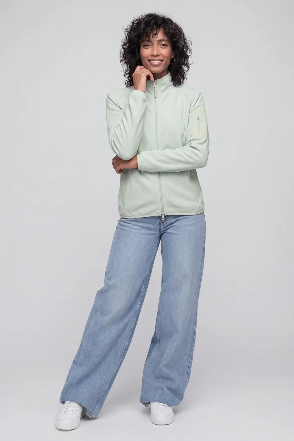 Alife & Kickin SagaAK F Fleece Sweatjacke Hellgrün Damen