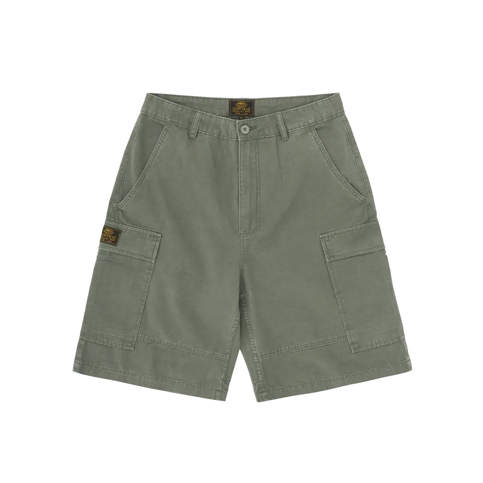 Corteiz Guerillaz Cargo Short Olive Ripstop