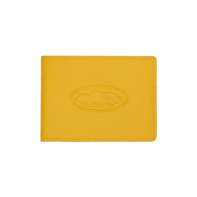 Corteiz Island Leather Card Holder Kartenetui gelb RFID