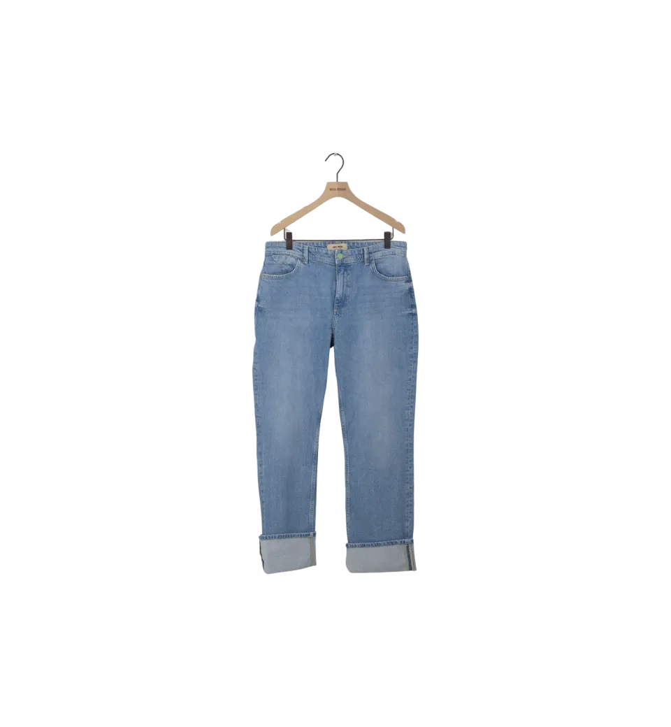 Mos Mosh MMEverly Turn-Up Jeans 32 Hellblau High Waist