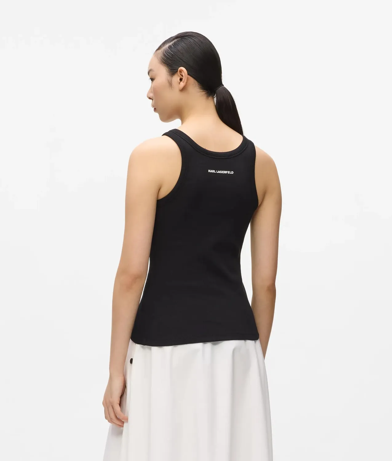 Karl Lagerfeld Ikon Rippen Tank-Top Bio-Baumwolle