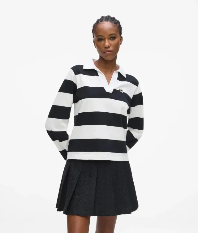 Karl Lagerfeld Ikon Rugby-Shirt Streifen Bio-Baumwolle