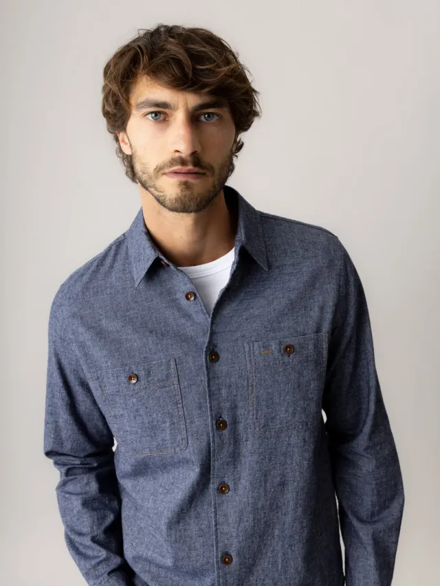 Mos Mosh MMGNorbert Denim Hemd Vintage Indigo Regular